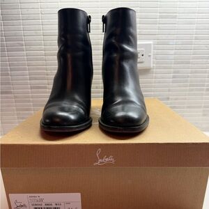 Christian Louboutin Adoxa 70 Black Leather Ankle Booties